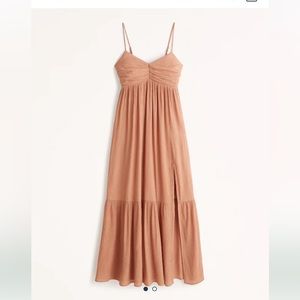 Ruched babydoll maxi dress